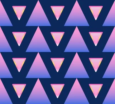 A seamless pattern of stripes and triangles of different sizes Stock Illustration