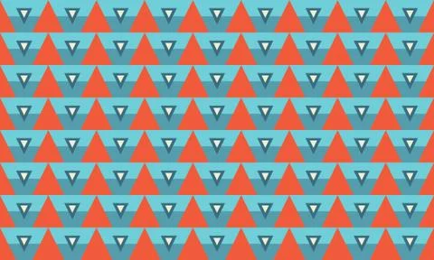 A seamless pattern of stripes and triangles of different sizes 스톡 일러스트