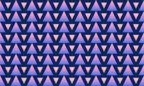 A seamless pattern of stripes and triangles of different sizes 스톡 일러스트