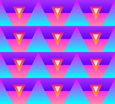 A seamless pattern of stripes and triangles of different sizes Stock Illustration