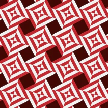 Seamless pattern. Stripes squares red and white background Stock Illustration