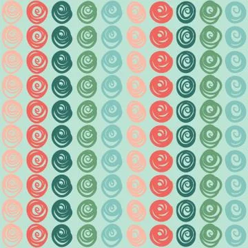Seamless pattern with stripes of swirls Stock Illustration