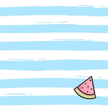 Seamless pattern with stripes, watermelon slice Stock Illustration