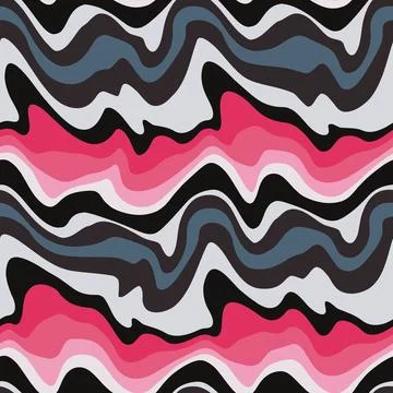 Seamless pattern with stripes. Wavy psychedelic lines. Vector illustration Stock Illustration
