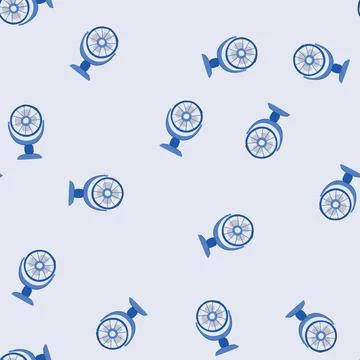 Seamless pattern stroke desk fan cartoon vector Stock Illustration