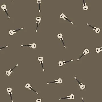Seamless pattern strumming ukulele cartoon vector Stock Illustration