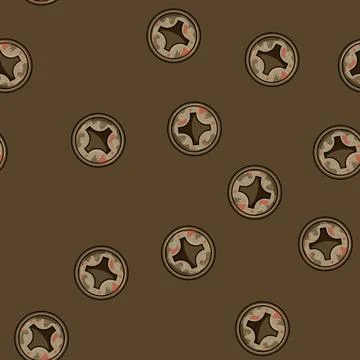 Seamless pattern stuck rusty screw head cartoon vector Illustrazione stock