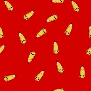 Seamless pattern student pen character cartoon vector 库存插图