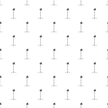 Seamless pattern of studio lighting equipment on white background Stock Illustration