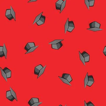 Seamless pattern study graduation hat cartoon vector Stock Illustration