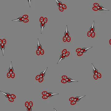 Seamless pattern study stationery character cartoon vector Stockillustratie