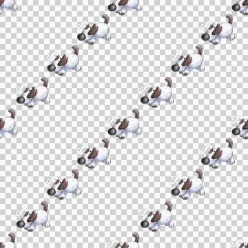 Seamless pattern of stuffed toy, plush puppy hand drawn with colored pencils 스톡 일러스트