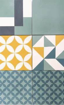 Seamless pattern with style Azulejo patchwork mosaic wallpaper modern backgro Stock Photos