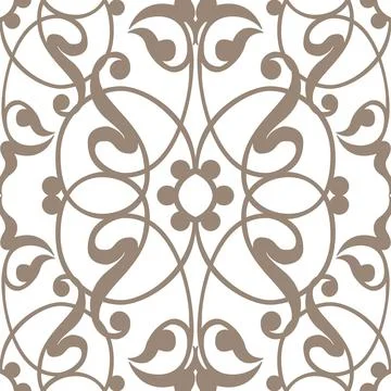 Seamless pattern in the style of Baroque. Elegant damask tile symmetrical floral Stock Illustration