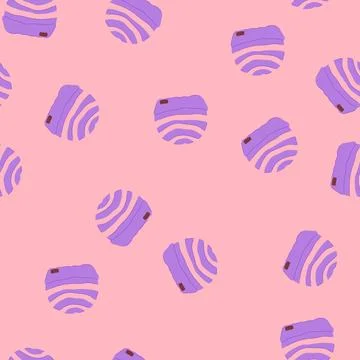 Seamless pattern style beanie hat cartoon vector Illustrazione stock