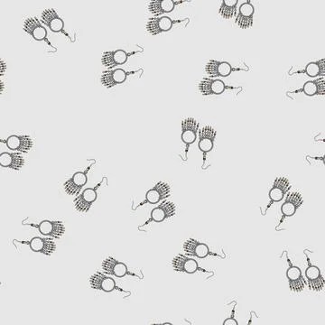 Seamless pattern style boho earrings cartoon vector 库存插图