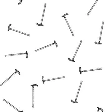 Seamless pattern style cane stick gentleman sketch hand drawn Stock Illustration