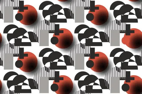 Seamless pattern in the style of cubism Illustrazione stock