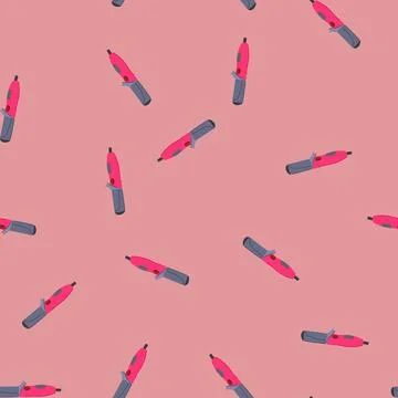 Seamless pattern style curling iron cartoon vector Stock Illustration