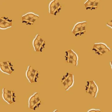 Seamless pattern style kid shoes cartoon vector Stock Illustration