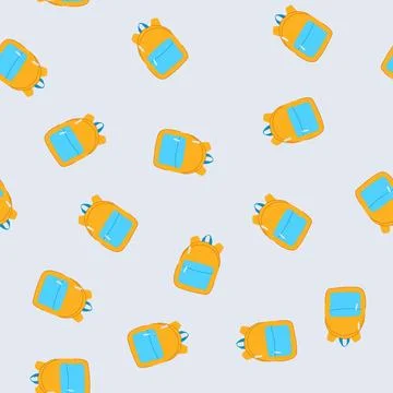 Seamless pattern stylish backpack cartoon vector Stock-Illustration