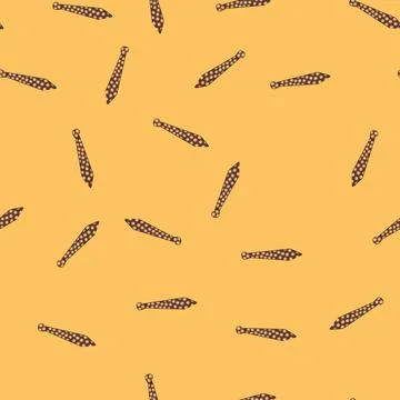 Seamless pattern stylish brown tie featuring yellow polka dots pattern Illustrazione stock
