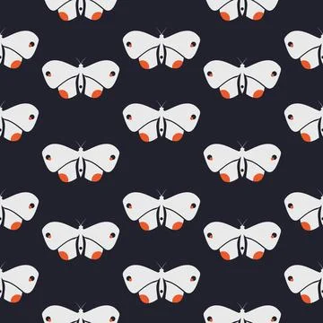 Seamless pattern with stylish butterflies. Stock-Illustration