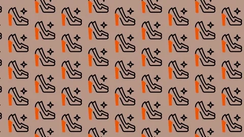 Seamless Pattern of Stylish High Heel Shoes and Sparkles. Stock Footage 325391347