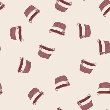 Seamless pattern stylish wicker laundry basket cartoon vector 스톡 일러스트