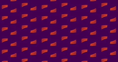A Seamless Pattern of Stylized Bacon Strips Against a Deep Purple Background. Stock Footage 309891720