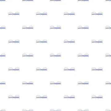 Seamless pattern with stylized beds for bedroom decor Stock Illustration