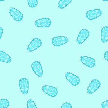 Seamless pattern stylized blue fingernail with water droplet design 库存插图
