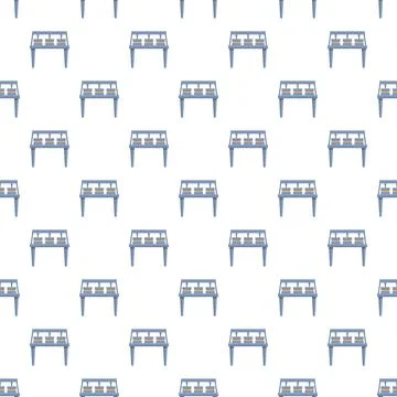 Seamless pattern with stylized blue park bench Ilustración de archivo