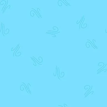 Seamless pattern stylized blue wind icon representing air movement concept Stock Illustration