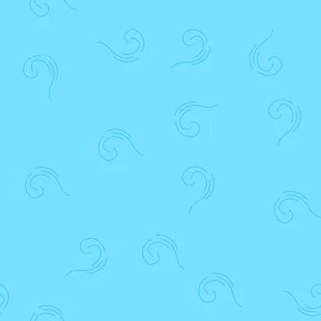 Seamless pattern stylized blue wind gust air movement Stock Illustration