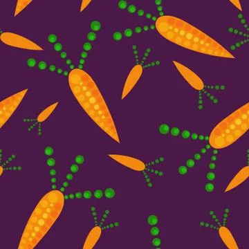 Seamless pattern with stylized carrot. Illustrazione stock
