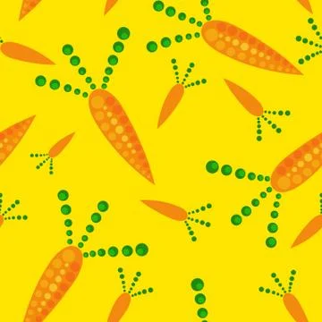 Seamless pattern with stylized carrot. Stock Illustration