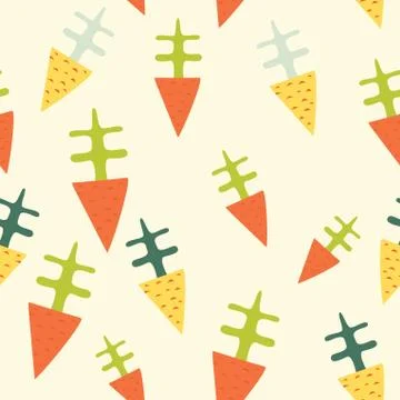 Seamless pattern with stylized carrot. Stock Illustration
