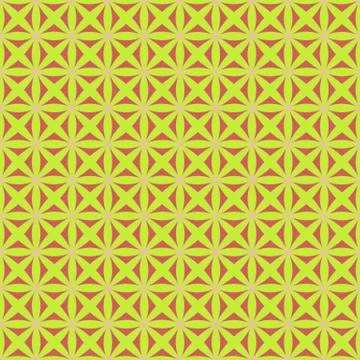 Seamless pattern with stylized celtic geometric ornament in yellow, pink Stock Illustration
