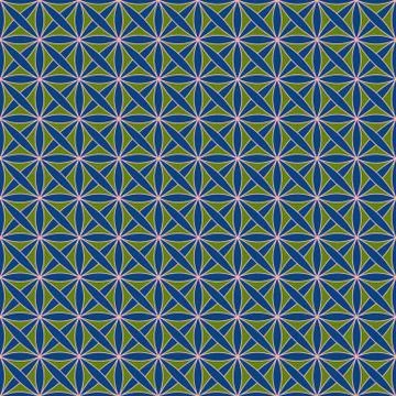 Seamless pattern with stylized celtic geometric ornament in green, blue Stock Illustration