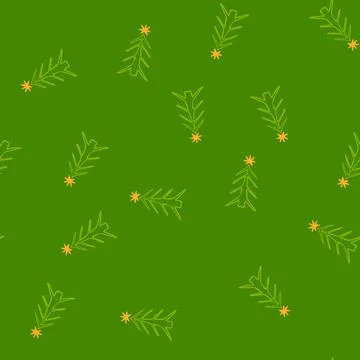 Seamless pattern stylized christmas tree outline with star top Stock Illustration