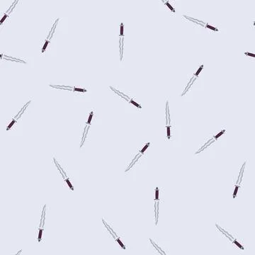 Seamless pattern stylized dagger illustrating ancient sharp fantasy weapon Stock Illustration