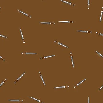 Seamless pattern Stylized dagger representing medieval weapon with sharp blad Stock Illustration
