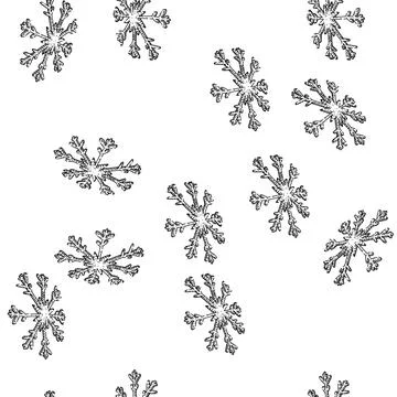 Seamless pattern Stylized detailed snowflake drawing for winter celebration 스톡 일러스트