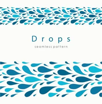 Seamless pattern with stylized drops on a light background. Blue Stock Illustration