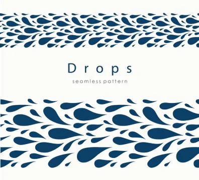 Seamless pattern with stylized drops on a light background. Blue Stock Illustration