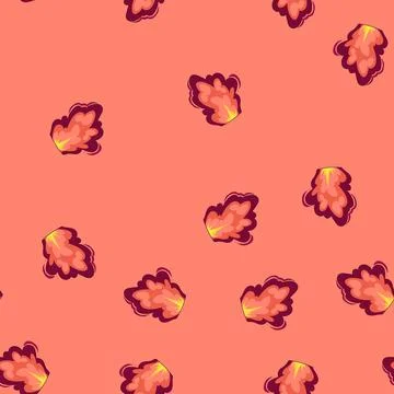 Seamless pattern stylized fireball explosion graphic creating burning impact Illustrazione stock