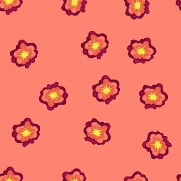 Seamless pattern stylized fireball explosion bursting with comic energy Stock Illustration