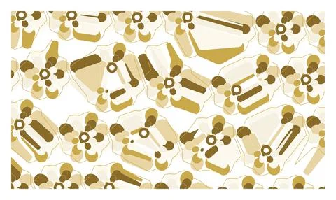 Seamless pattern with stylized floral shapes in golden colors for elegant d.. Stock Illustration