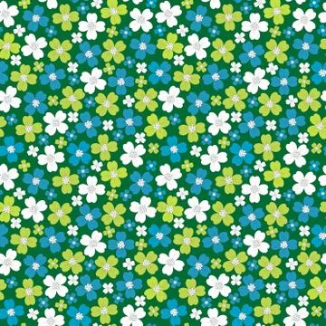 Seamless pattern with stylized flowers, floral background Stock Illustration
